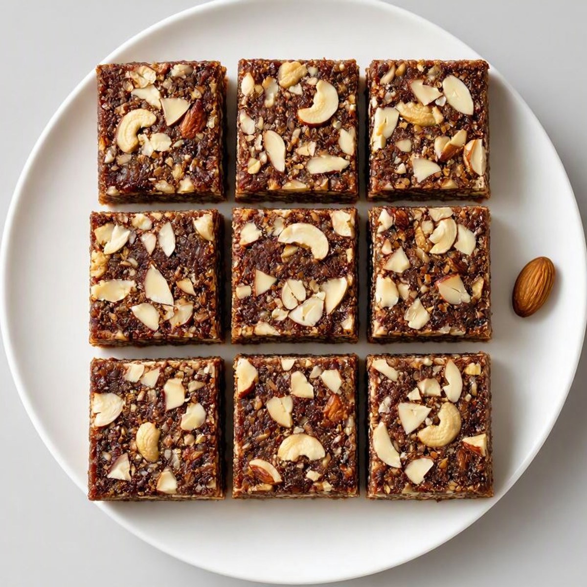 Coconut, Dates & Nuts Burfi — AI-generated styling image, final product not yet photographed